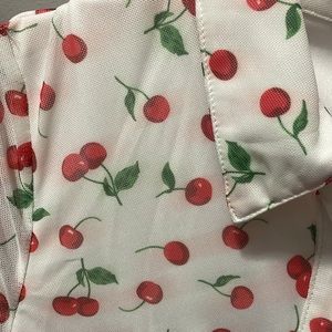 Cherry button up dress.